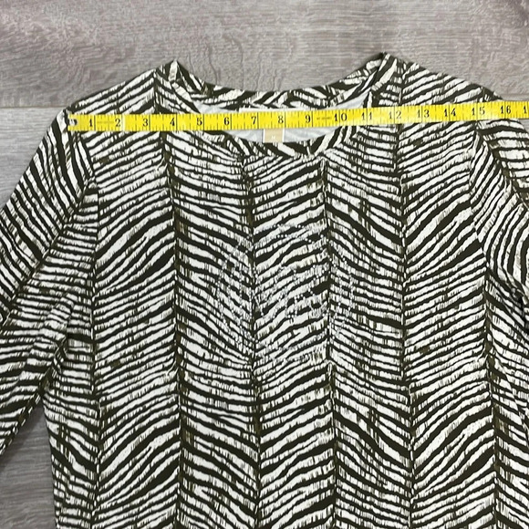 NWT MICHAEL Michael Kors Long Sleeve Zebra Print Bling Logo Top M - Picture 7 of 16